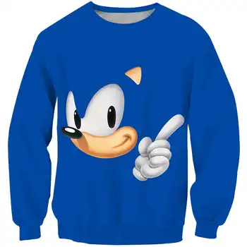 Modra Jopica Sonic hedgehog Otroci Sweatshirts 3D Fantje oblačila, Otroci Plašč Puloverji Vrhnja oblačila Kostum Dolg rokav Vrhovi
