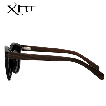 XIU Polarizirana Lesene sončna Očala Moški Ženske Okrogle Odprtine Lesa Sunglass Modni Očala Ženske Ročno Izdelani vrhunsko Kakovost UV400