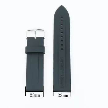 Moške silikonski trak watch pribor pin sponke 23 mm gume trak za Armani AR0527 dame šport in prosti čas vodoodporni trak