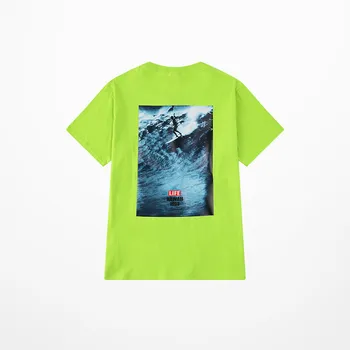 Tide blagovne Znamke Hip Hop Street T-majice 2019 Posadke Vratu Smešno Tiskanja Zeleno Barvo T Shirt Harajuku High Street Zgostitev Slogan Vrh Tee