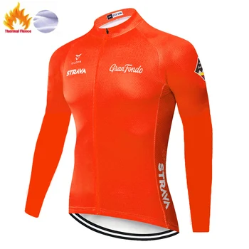 2020 STRAVA kolesarski dres Zimsko Termalno Runo gorsko kolo jersey 20 D gel blazinico maillot manga larga ciclismo hombre