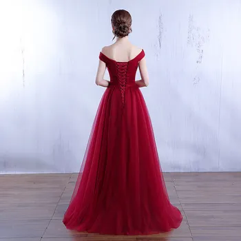 Družico Obleke Elegantno Dolgo Poročno zabavo Obleko 2019 Moda Plus Velikost Čolna Vratu Off Ramo Plašč De Soiree DSYA003