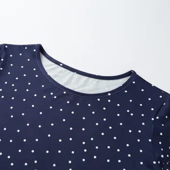 2020 Jesenska Moda za Ženske obleke Polka Dot Cvjetnim Tiskanja Bodycon Obleko z Dolgimi Rokavi Nočni Klub Stranka Ženski Vestidos Plus Velikost XL