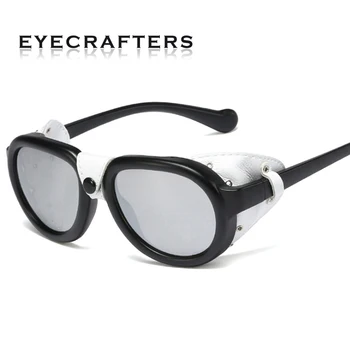 EYECRAFTERS 2020 Modni Moški Steampunk Gothic Očala sončna Očala Ženske Retro Moda Usnja S Strani Odtenki Okrogla sončna očala