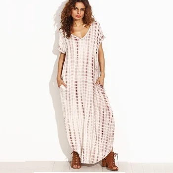 Nov Poletni Ženske Obleke Vestidos Plus Velikost Moda Proti-Vrat Tiskanja Odprite Režejo Dolgo Slog Bombaž Obleko Za Ženske MD-Dolgo-Kos