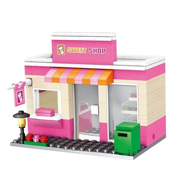 Mini Mesto Ulici Toy Shop Trgovina na Drobno 3D Model Mc Donald KFCE Cafe App Telefon, Mini Gradnik za otrok združljiv