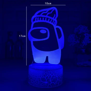Med nami LOGOTIP 3D LED Iluzijo Namizno Svetilko, Aparat za Namizni Dekor Senzor za Luči Vzdušje ob Postelji Noč Svetilke Vroče Igre Darilo za Prijatelje