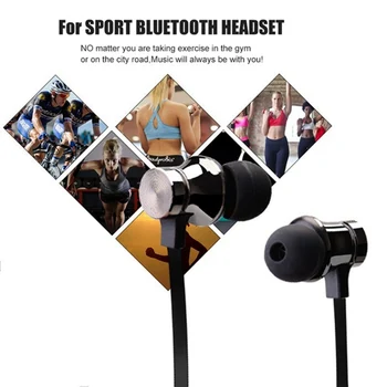 Magnetni Bluetooth Slušalke brezžične slušalke Stereo Šport, Glasba Nepremočljiva Slušalka Neckband slušalke z Mikrofonom Za iPhone Xiaomi