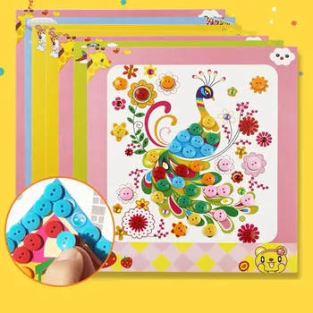 Gumb Puzzle Nalepke Ročno DIY Igrače Za Otroke Montessori vrtec izobraževalne igrače za otroke obrti Dekle božično darilo