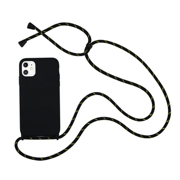 Crossbody Ogrlica Mobilni Telefon Primerih za iPhone 11 X XS MAX XR 6s 6 7 8 Plus Vrvica za opaljivanje tega Silikonski Pokrov z vratu Traku verige funda