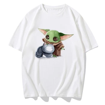 Moda Mandalorian Unisex T-shirt Modi Letnik Kul Baby Yoda Oblačila Kratek Rokav T shirt Svoboden Harajuku Tshirt Dropship