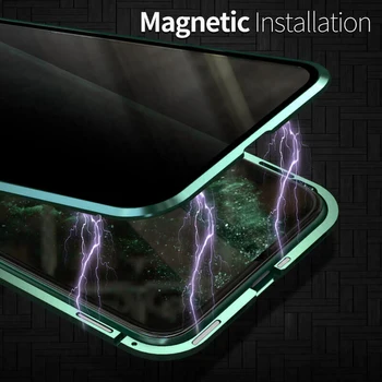 360° Dvojni Kaljeno Steklo Magnetni Telefon Primeru Kritje Za Iphone 11 /11pro /11pro max Luksuzni Magnet Spredaj Nazaj Stekla Dropship