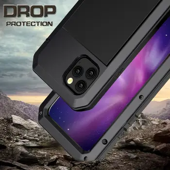 Celotno Zaščitno Luksuzni Kovinski Aluminija Primeru Telefon za iPhone 12 12Pro 11pro 11proMax XS MAX XR X 6 6S 7 8 Plus Kritje Shockproof