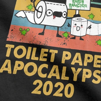 Sem Preživel Toaletni Papir Apocolypse 2020 moška T Majica Panike TP Roll Krize Sarkastičen Preživeli Tees Kratek Rokav T-Majice Bombaž
