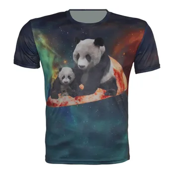 Ženske/Moške 3D T shirt Fantje Dekleta Mladih Modro Nebo Slon Šef Mačka Pizza Panda Lev Galaxy Strele Žival Mačka Tisk T-shirt