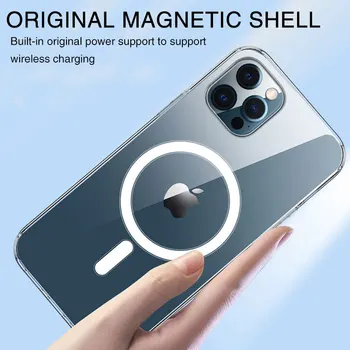 Nova Original Magnetni Primeru Telefon Za iPhone 12 Pro Max Pregleden Shockproof Nazaj Kritje Za iPhone 12 Mini Zaščitna Primerih