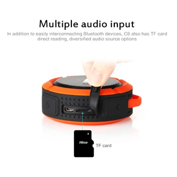 C6 Prenosni Mini Bluetooth Zvočnik Subwoofer Prostem Nepremočljiva Zvočnik Radio Stereo Zvok za Uveljavljanje Ples
