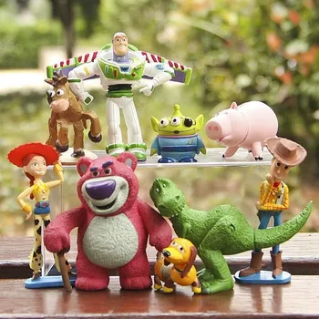 Disney Igrača Zgodba 4 Akcijska Figura, Igrače Woody Buzz Lightyear PVC 9Pcs/ veliko Anime Risanke Dekoracijo Modela Lutke Otroci Božično Darilo