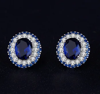 2021 nove luksuzne modre barve, ovalne uhani za ženske, obletnice, darila nakit trgovini Valentinovo E5791