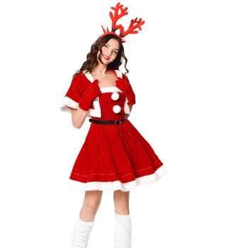 Santa Claus Obleke Ženske, Božične Obleke Odraslih Kostum Brez Rokavov Ženske Modno Obleko Zimo Božič Rdeče Obleke Vestidos