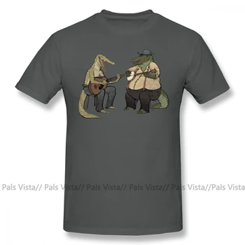 Krokodil T Shirt Dueling Crocodylidae T-Shirt Poletje 4xl Tee Shirt Super Natisnjeni Kratkimi Rokavi Moški 100 Odstotkov Bombaža Tshirt