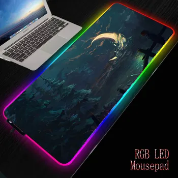 MRG Noč Luna Drevo Krajine LED RGB Razsvetljava Gaming Mousepad Igralec Mat Grande Mouse Pad Cs Pojdi Hiper Zver za PC Računalnik