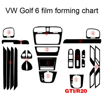 Za Volkswagen Golf 6 GTI MK6 R20 Samolepilni Avto Nalepke Ogljikovih Vlaken Vinil Avto nalepke in Nalepke Avto Styling Dodatki