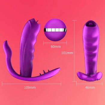Nosljivi Vibrator za G Spot Klitoris Stimulator Vibrating Seks Jajca z Blowjob Lizanje Jezika Analni Dildo, Vibrator Ženske, Seks Igrače