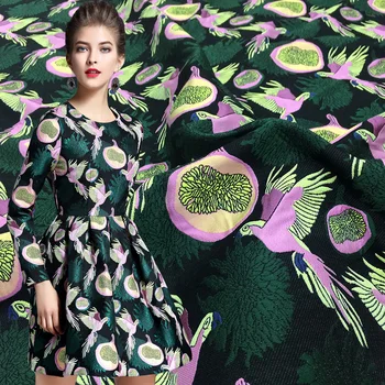 HLQON kakovostne natisnjene barvana preja jacquardske brocade poliester tkanine, ki se uporabljajo za tkiva ženske obleke oblačila mozaik