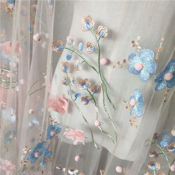 Novo gaza tkanine Tri dimenzionalni cvet žogo Nalepko tissu Krilo obleko zavese mozaik