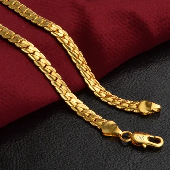 Klasična Kača Verige Zapestnico In Ogrlico Iz Za Moške, Darilo Trgovina Trendy Afriške Dubaj 18 K Znamka Zlato Barvo Nakit Set S374