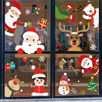 Vesel Božič Okno Nalepke Božiček Božič Steno, Okna Okraski za Dom 2020 Srečno Novo Leto Odstranljive Nalepke