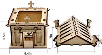 D&D Mavzolej Miniaturni z Nagrobniki in Sarkofaga Lesa, Lasersko izrezani Fantasy Pokopališču Teren 28mm Obsega Pokopališče Pokrajino