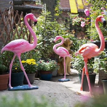 Zunanji Vrt Smolo Simulacije Flamingo Okraski Villa Ptic Kiparstvo Dekoracijo Dvorišče, Park Kipi Figurice Umetnostne Obrti