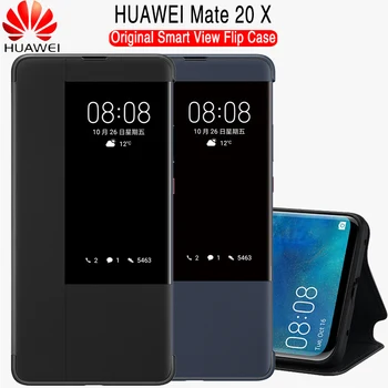 HUAWEI Mate 20 Pro Primeru Original Huawei Mate 20 X Primeru Mate 20 Pokrovček Smart View Window Zaščito Stojalo Huawei Mate 20X Primeru
