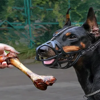 Pes Gobec Anti-ugriz Skorja in Prehranjevanja, Srednje in Velike Pse Psa Masko Zlati Prinašalec Pet Bark Zamašek