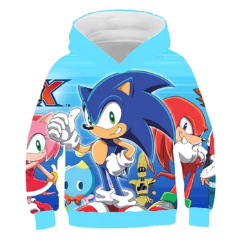 Moda sonic Tiskanja Fantje Dekleta Majica Priložnostne Sonic Hedgehog 3D Hoodies jeseni, Pozimi Long Sleeve Hooded Otroci Oblačila