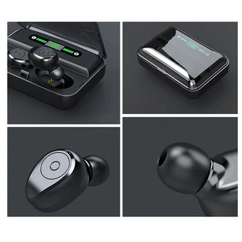 AERBOS Bluetooth 5.0 Brezžični Čepkov IPX7 Nepremočljiva Brezžične Slušalke Slušalke LED Zaslon Stereo Hi-Fi Zvok Slušalke