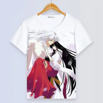 Inuyasha T-shirt Anime Kikyo Majica s kratkimi rokavi Ženske tshirt Higurashi Kagome Sesshoumaru cosplay Kratek rokav Vrhovi Moških Tees