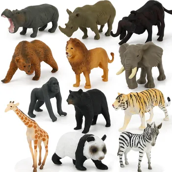 12pcs/set Simulacije Živalski Svet Živalskem vrtu Model Slika Dejanje Igrača Nastavite Otroci Risanka Simulacije Živali Lepo Plastičnih mas Zbiranje Igrač