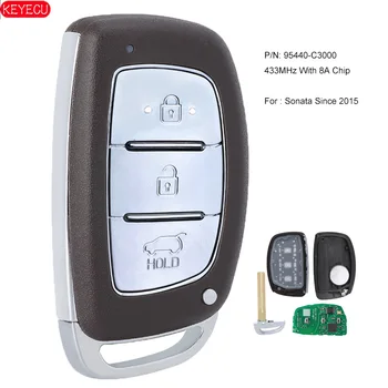 KEYECU 433MHz 8A Čip brez ključa-Go Smart Remote Key FOB 3 Gumb Fob za Hyundai Sonata Od leta P/N: 95440-C3000