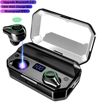 T9 Bluetooth Slušalke TWS Res Brezžične Stereo Čepkov LED Digitalni Zaslon s 7000 MAh Polnjenje Polje Moči Banke