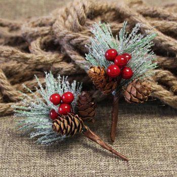 10PCS Borovih Iglic Mini Božično Drevo Darilo Polje Dekoracijo Sneg Borovih Iglic za Božični Okraski Umetne Rože