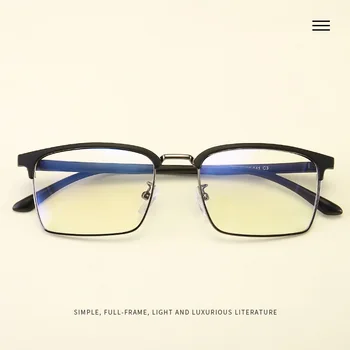 Cubojue Pregledna Očala Moški Ženske Pol Rimless Kvadratnih Eyebow Očala Okvir Človeka, Širokega Obraza, Očala za Kratkovidnost Optičnih vlaken