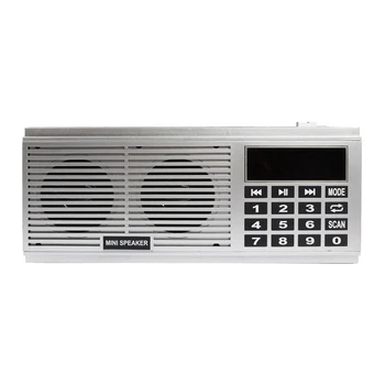 MOOL L-518 Digitalni Predvajalnik Glasbe MP3 Zvočnik Mini Prenosni Mini Auto Scan FM, AM (MW Radio Sprejemnik(Srebrni)