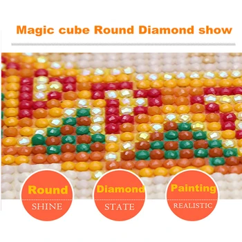DPF DIY Darilo barvit cvet barve 5D celoten Krog Diamond Slikarstvo Magic Cube Navzkrižno Šiv Diamond Vezenje obrti Mozaik Dekor