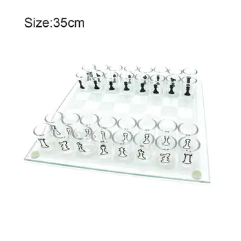 Srednja Velikost Šah Odbor Visoke Kakovosti Anti-zdrobljen Elegantna Steklena Šahovske Figure, Igra Šah Chess Set Šah Igre Juegos
