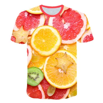Limonin sadje vzorec 3D tiskanih majica s kratkimi rokavi ženske 2019 poletje vrhovi Nov moški ženska priložnostne smešno modi Estetske tshirts plus velikost 6xl