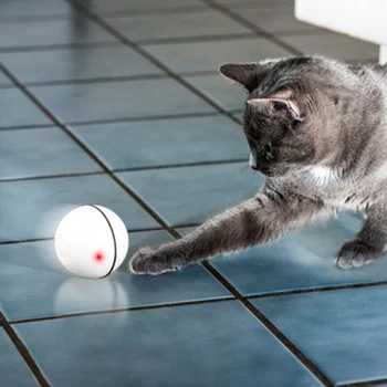 NHBR-Smart Interaktivne Mačka Igra in Igrače Žogo,Usb Polnilne Gibanje Aktivira Samodejno Obračanje Elektronski Jjeza Igrača-Bela