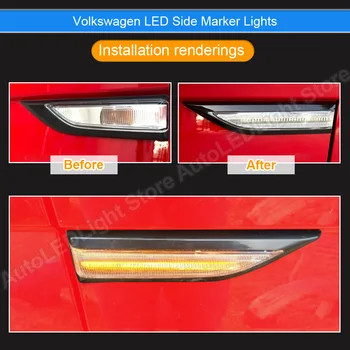 2X Jasno, Dinamično Rastoča LED Strani Marker Svetilko vključite opozorilne luči za VW T6-